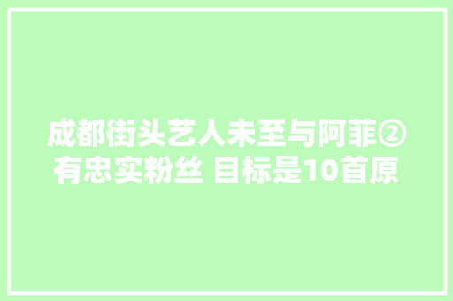 成都街头艺人未至与阿菲②有忠实粉丝 目标是10首原创