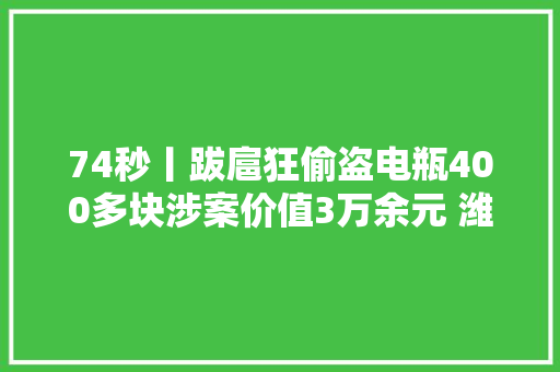 74秒丨跋扈狂偷盗电瓶400多块涉案价值3万余元 潍坊这对贼哥们栽了