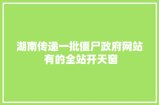 湖南传递一批僵尸政府网站 有的全站开天窗