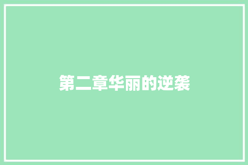 第二章华丽的逆袭