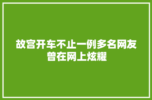 故宫开车不止一例多名网友曾在网上炫耀