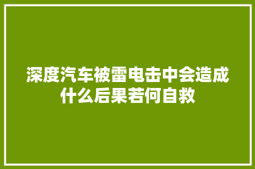 深度汽车被雷电击中会造成什么后果若何自救