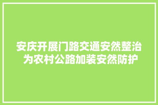 安庆开展门路交通安然整治 为农村公路加装安然防护网