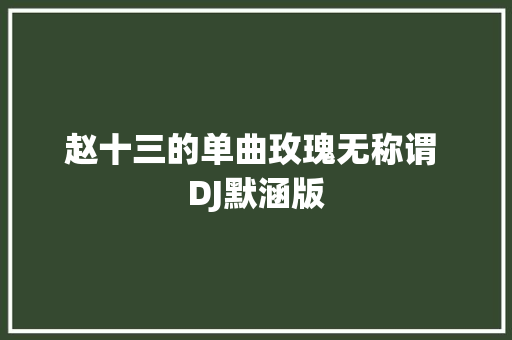 赵十三的单曲玫瑰无称谓 DJ默涵版