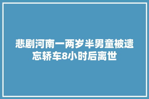 悲剧河南一两岁半男童被遗忘轿车8小时后离世