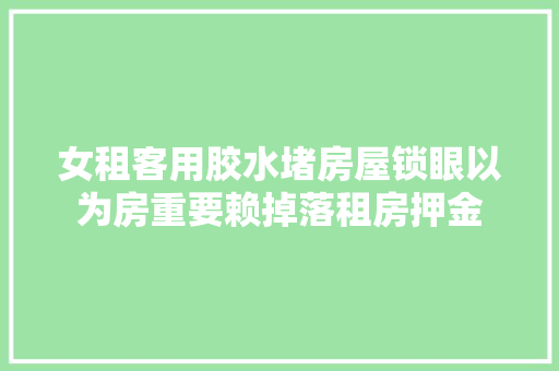 女租客用胶水堵房屋锁眼以为房重要赖掉落租房押金