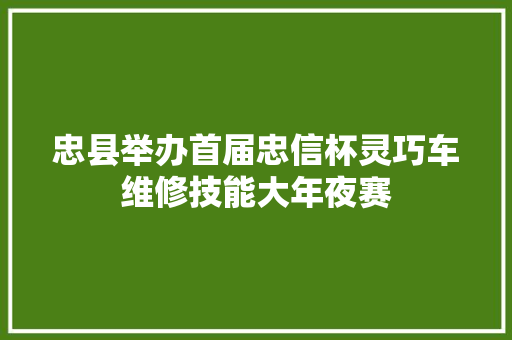 忠县举办首届忠信杯灵巧车维修技能大年夜赛