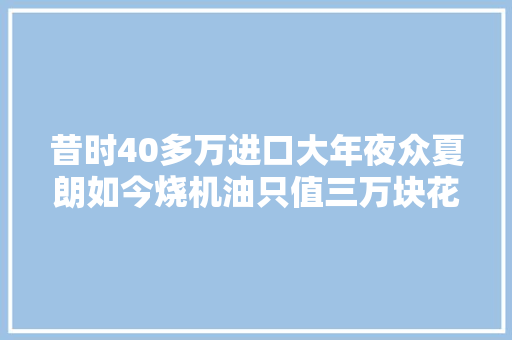 昔时40多万进口大年夜众夏朗如今烧机油只值三万块花一万多修好值吗