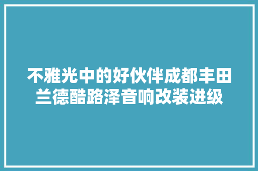 不雅光中的好伙伴成都丰田兰德酷路泽音响改装进级