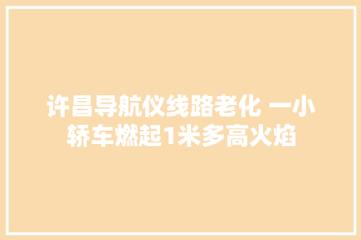 许昌导航仪线路老化 一小轿车燃起1米多高火焰