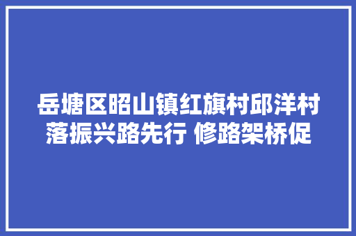 岳塘区昭山镇红旗村邱洋村落振兴路先行 修路架桥促成长