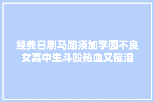 经典日剧马路须加学园不良女高中生斗殴热血又催泪