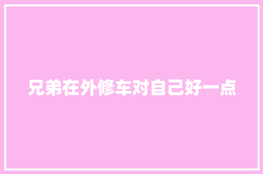 兄弟在外修车对自己好一点