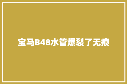 宝马B48水管爆裂了无痕