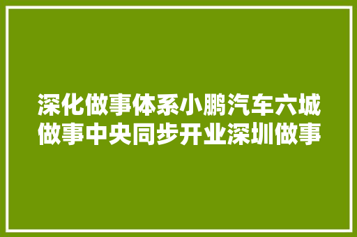 深化做事体系小鹏汽车六城做事中央同步开业深圳做事中央落户坂田