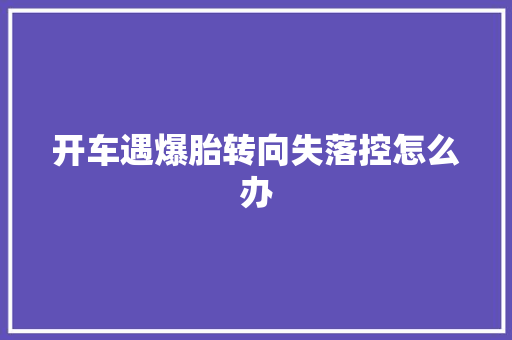 开车遇爆胎转向失落控怎么办