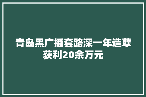 青岛黑广播套路深一年造孽获利20余万元