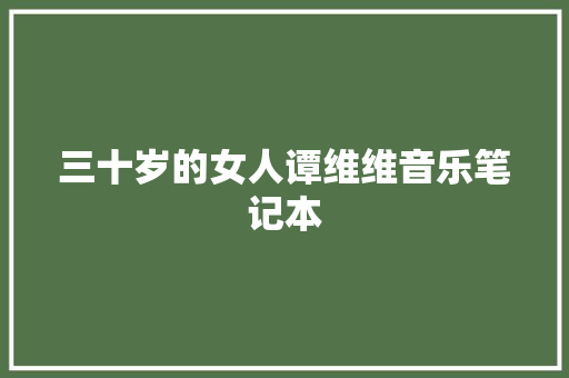 三十岁的女人谭维维音乐笔记本