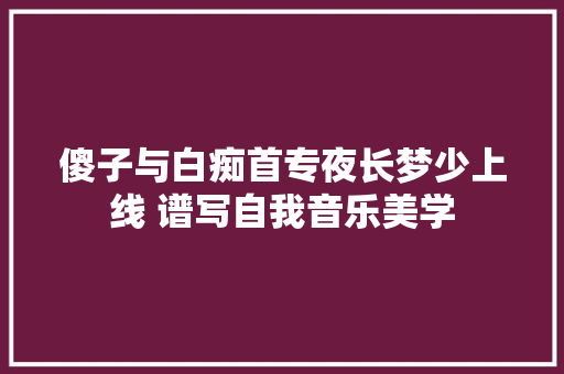 傻子与白痴首专夜长梦少上线 谱写自我音乐美学
