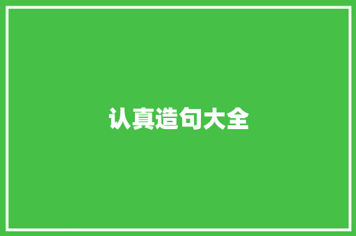 认真造句大全