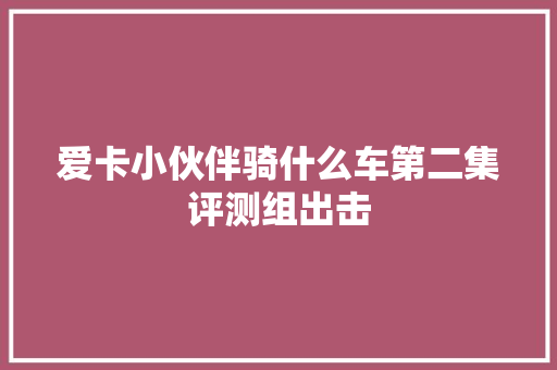 爱卡小伙伴骑什么车第二集评测组出击