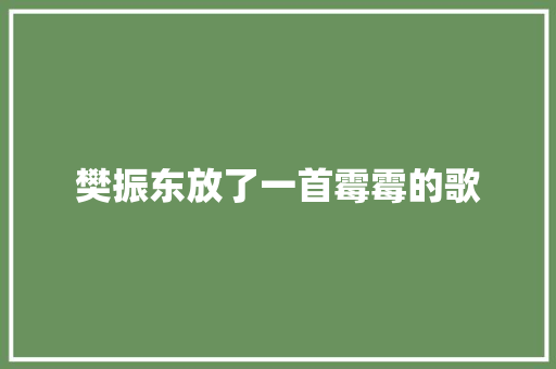 樊振东放了一首霉霉的歌