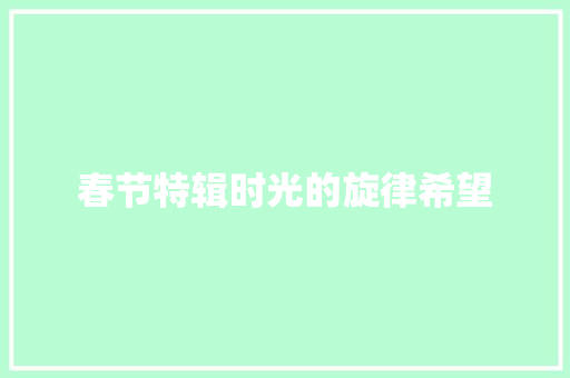 春节特辑时光的旋律希望