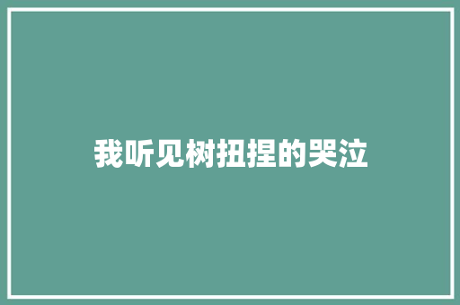 我听见树扭捏的哭泣