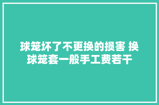 球笼坏了不更换的损害 换球笼套一般手工费若干