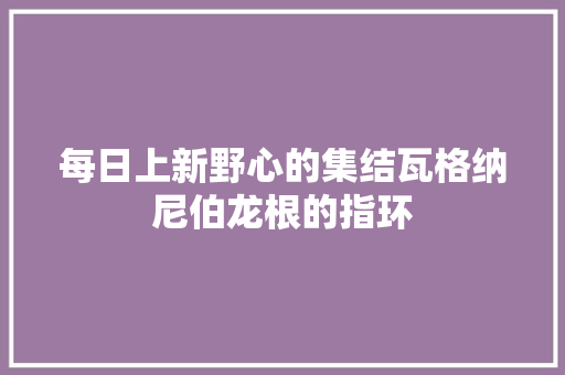 每日上新野心的集结瓦格纳尼伯龙根的指环