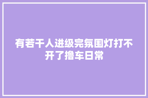 有若干人进级完氛围灯打不开了撸车日常