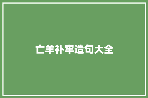 亡羊补牢造句大全