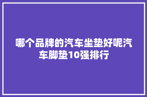 哪个品牌的汽车坐垫好呢汽车脚垫10强排行