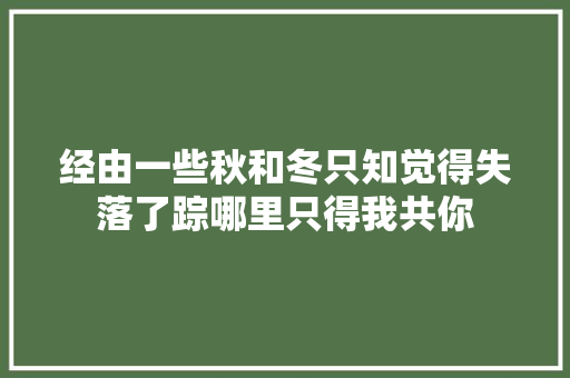 经由一些秋和冬只知觉得失落了踪哪里只得我共你