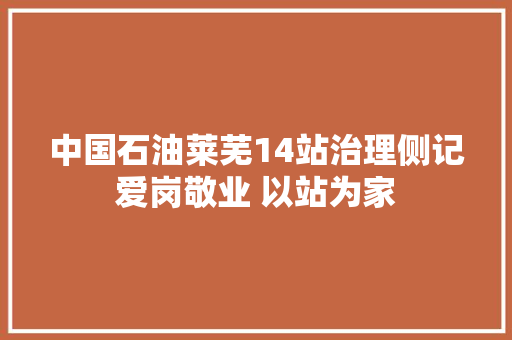 中国石油莱芜14站治理侧记爱岗敬业 以站为家