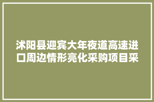 沭阳县迎宾大年夜道高速进口周边情形亮化采购项目采购通知书记