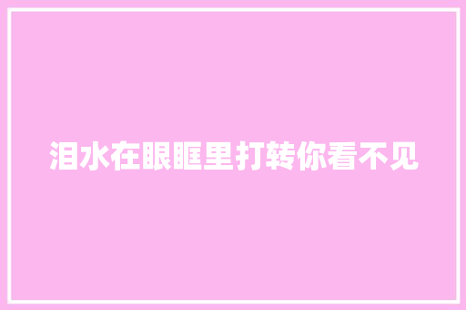 泪水在眼眶里打转你看不见