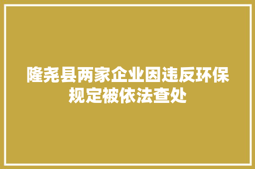 隆尧县两家企业因违反环保规定被依法查处  第1张