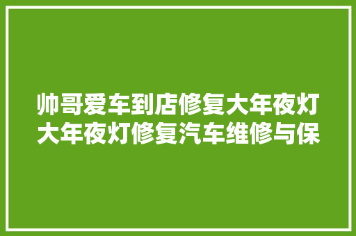 帅哥爱车到店修复大年夜灯大年夜灯修复汽车维修与保养轮胎电