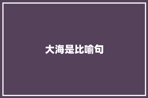 大海是比喻句