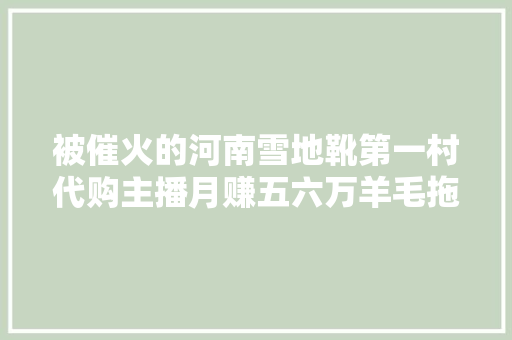 被催火的河南雪地靴第一村代购主播月赚五六万羊毛拖鞋成本不到70元 进货高峰酒店天天客满