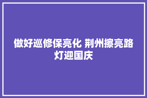 做好巡修保亮化 荆州擦亮路灯迎国庆