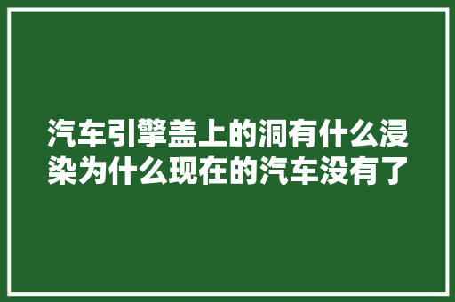 汽车引擎盖上的洞有什么浸染为什么现在的汽车没有了 汽车知识