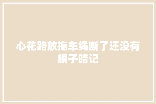 心花路放拖车绳断了还没有旗子暗记