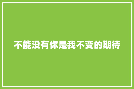 不能没有你是我不变的期待 休闲娱乐