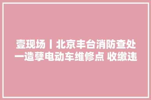 壹现场丨北京丰台消防查处一造孽电动车维修点 收缴违规电瓶36块