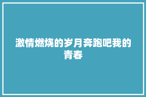 激情燃烧的岁月奔跑吧我的青春