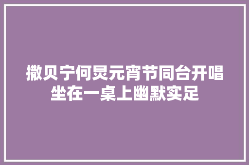 撒贝宁何炅元宵节同台开唱坐在一桌上幽默实足