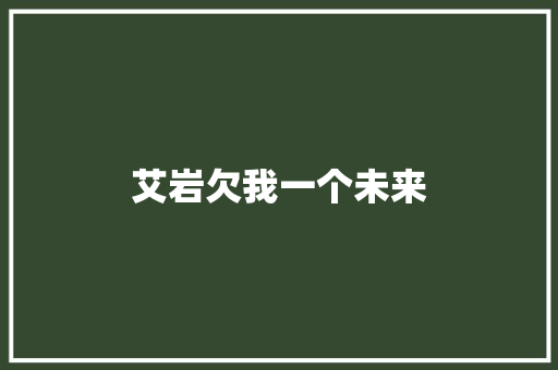艾岩欠我一个未来