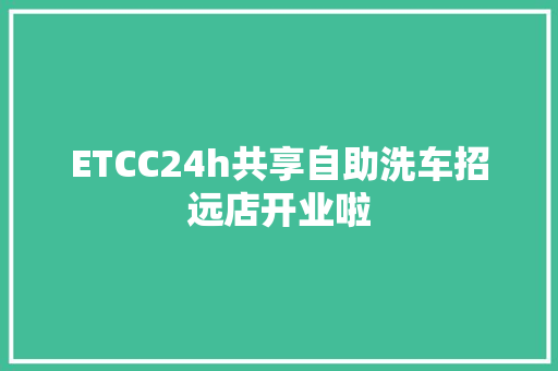 ETCC24h共享自助洗车招远店开业啦  第1张